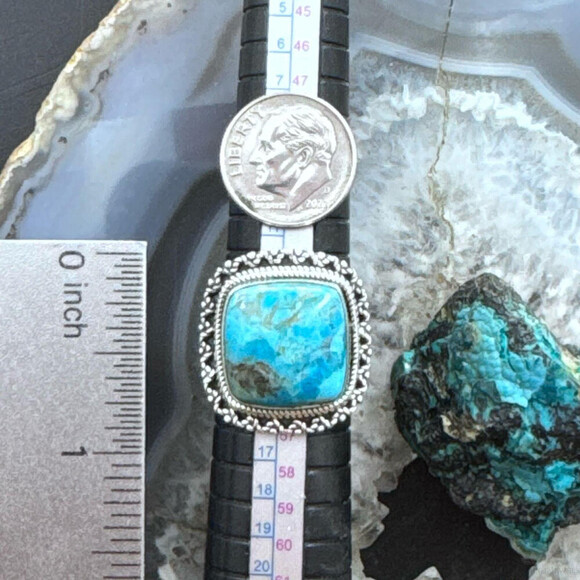 Sterling Silver Southwestern Style Turquoise Bar Ring Size 7 For Women - Picture 9 of 10